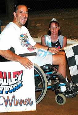 600 Sprints winner Jimmy Brookens with cousin and Miss Patb Valley Angie Brookens