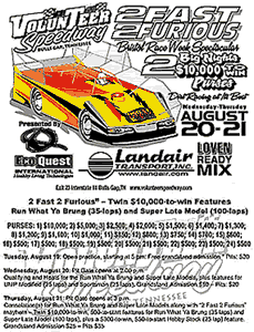 Volunteer Speedway's Fast and Furious Topless - Run What Ya Brung Dirt Late Model Race