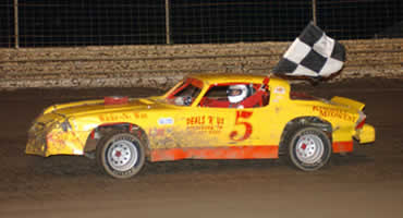 Auston Mealer picked up the win in the street stock division (Photo by Phil Bowden)
