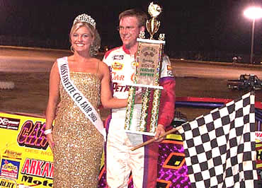 Shannon Babb in victory lane at Fayette County Speedway 