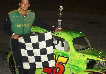 Legends Car feature winner Jason Reisma