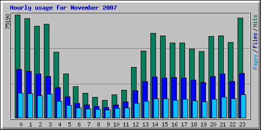 Hourly usage for November 2007